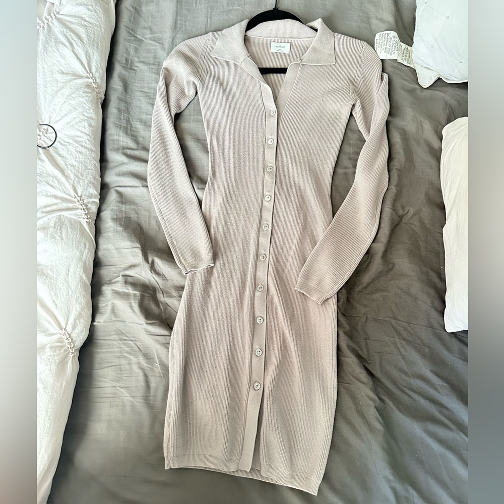 Aritzia Wilfred Polo Sweater dress in Cove size xs